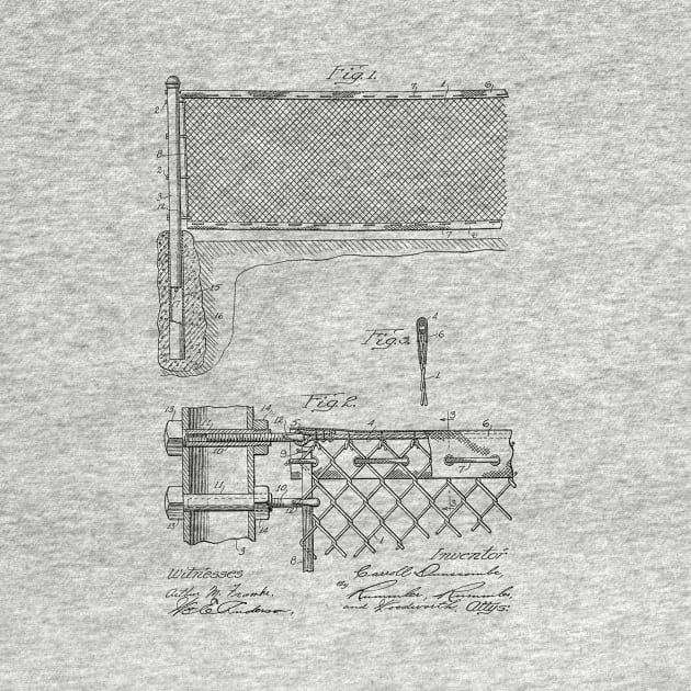 Tennis Net Vintage Patent Hand Drawing by skstring